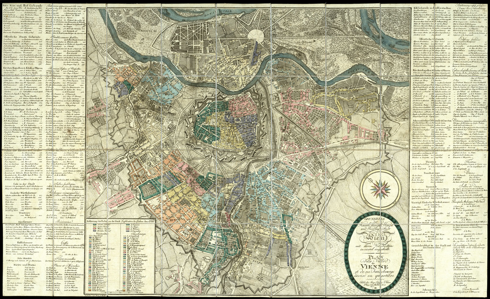 (N:20602) PLAN DE VILLE DE VIENNE (B0017060) Carte e stampe antiche: riproduzione a colori su carta (formato A1)