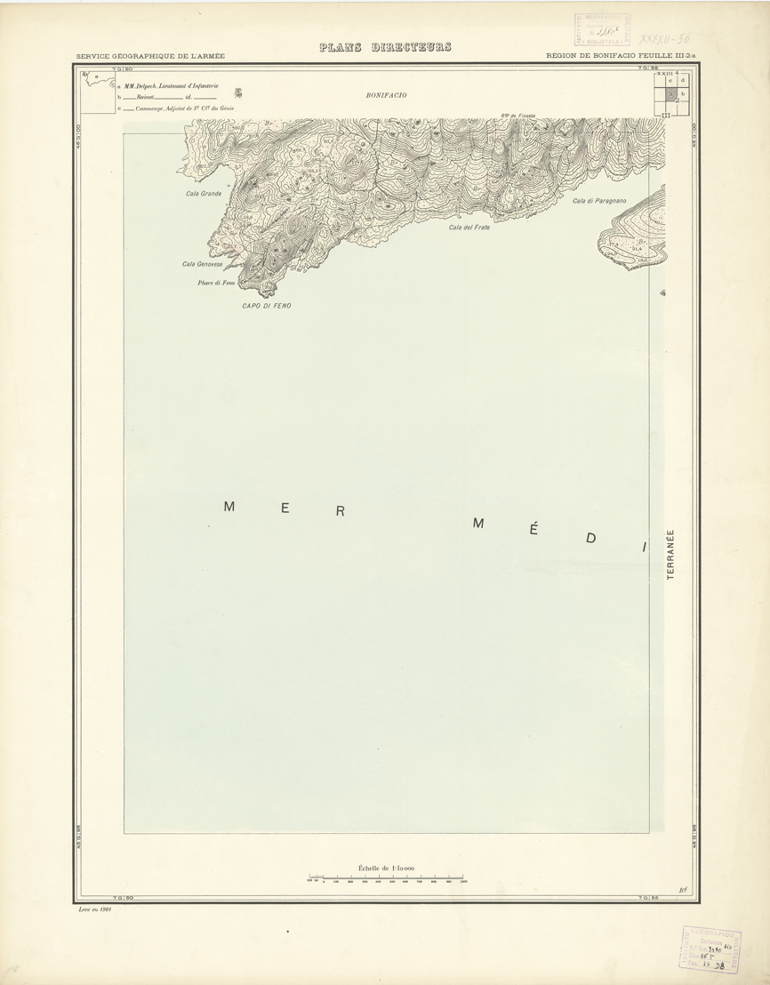 (N:20688) PLANS DIRECTEURS - REGION BONIFACIO FEUILLE III N2a (B0017168) Carte e stampe antiche: riproduzione a colori su carta (formato A1)