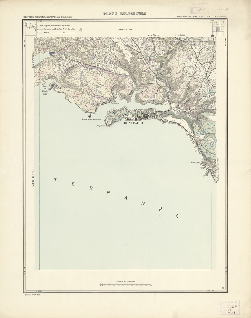 (N:20689) PLANS DIRECTEURS - REGION DE BONIFACIO FEUILLE III N2b (B0017169) Carte e stampe antiche: riproduzione a colori su carta (formato A1)