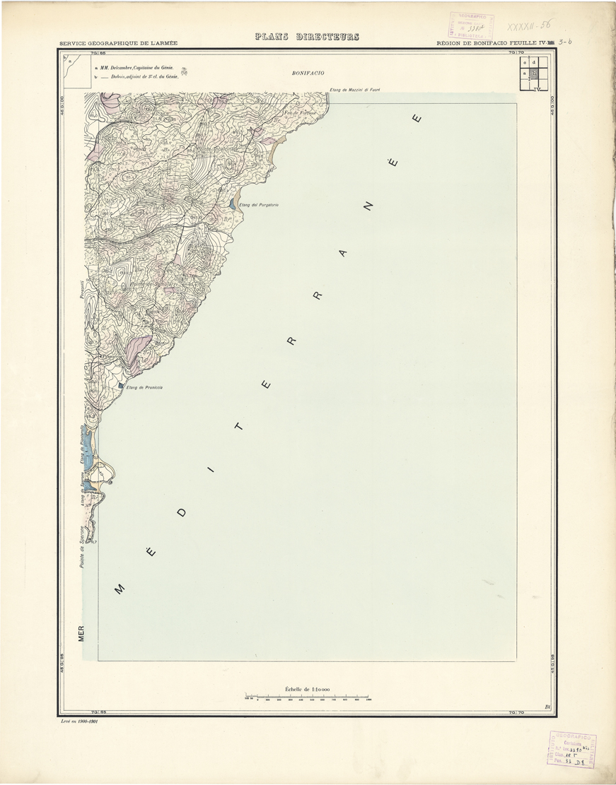 (N:20691) PLANS DIRECTEURS - REGION DE BONIFACIO FEUILLE IV N1b (B0017171) Carte e stampe antiche: riproduzione a colori su carta (formato A1)