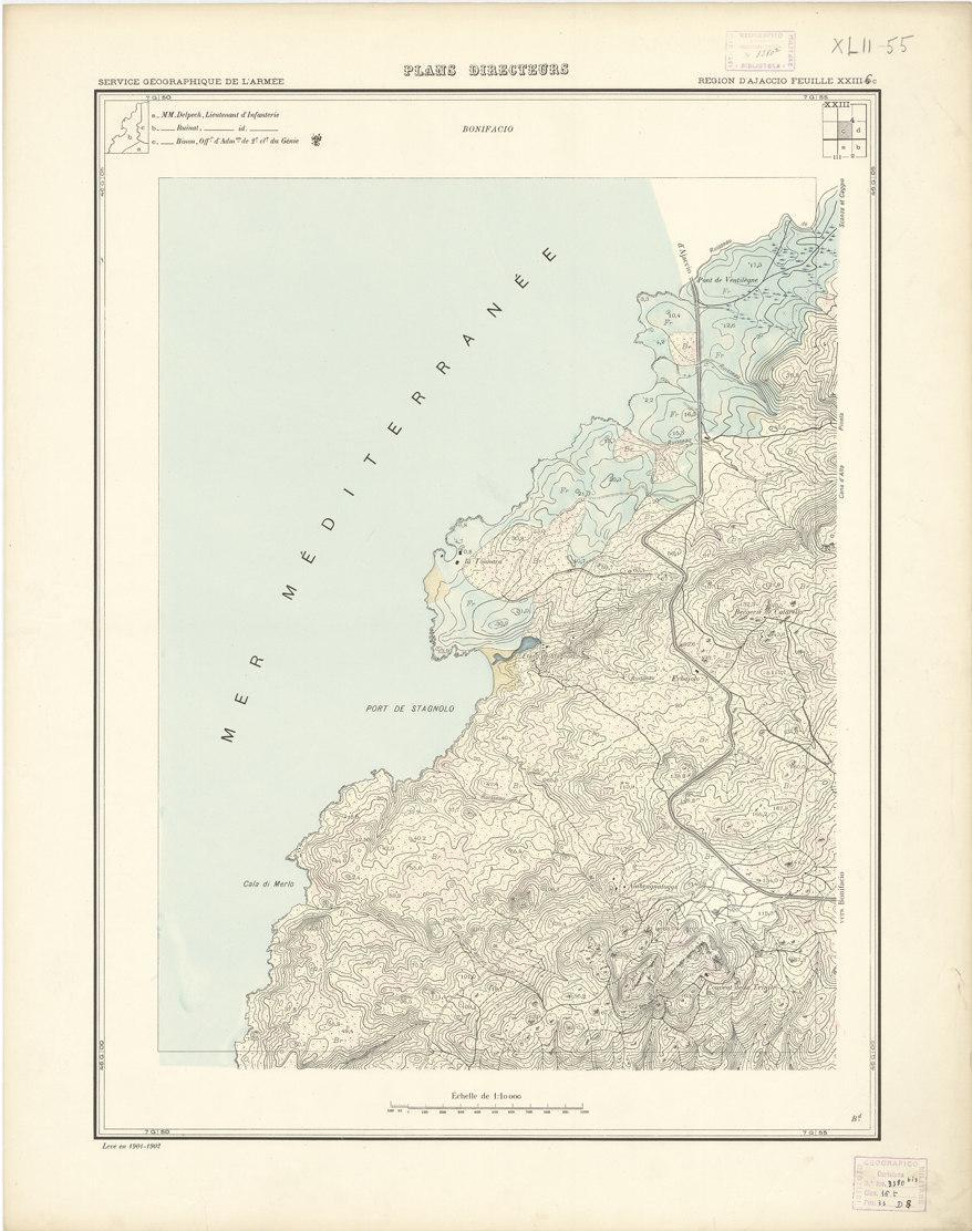 (N:20692) PLANS DIRECTEURS - REGION D'AJACCIO FEUILLE  XXIII N4c (B0017172) Carte e stampe antiche: riproduzione a colori su carta (formato A1)