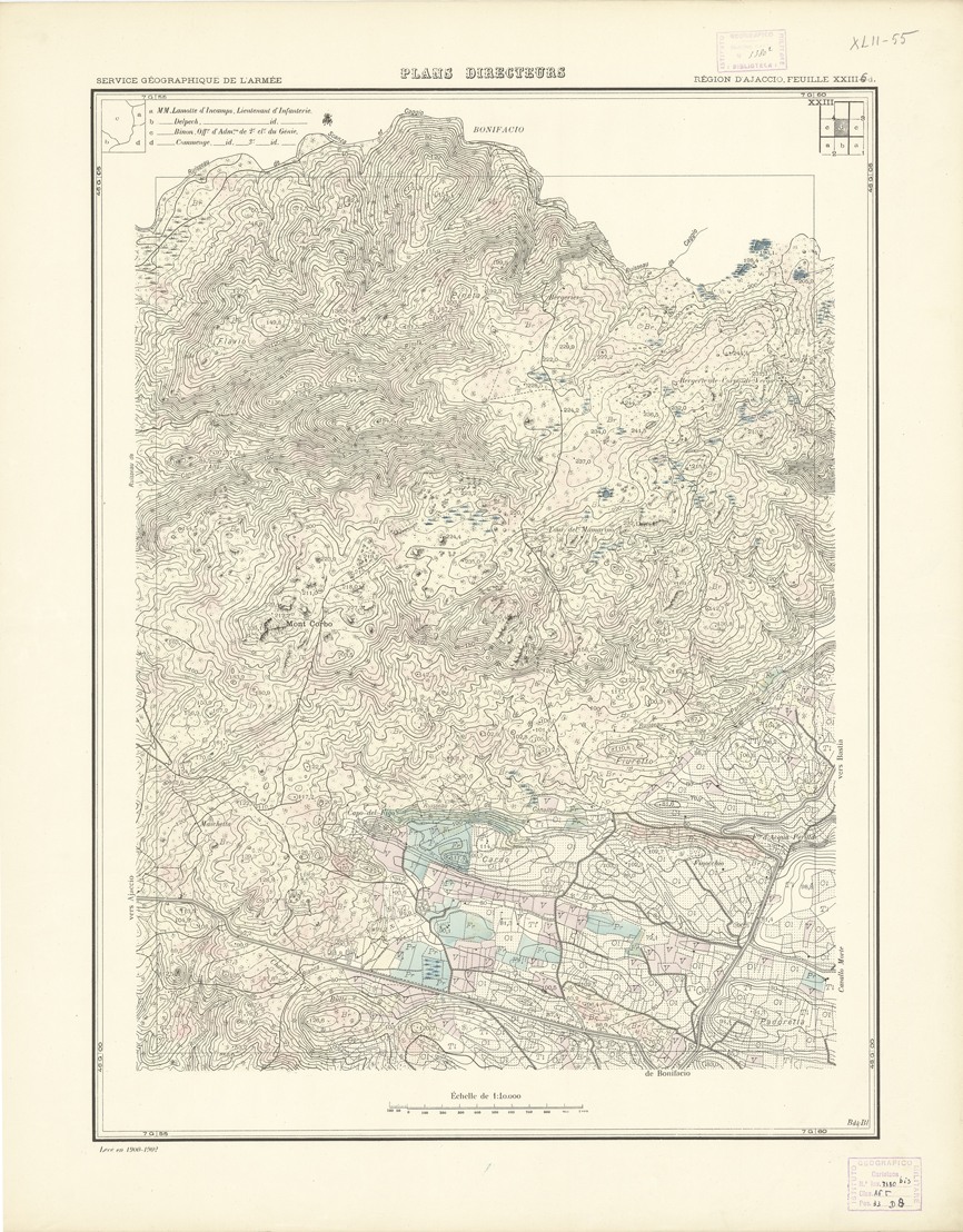 (N:20693) PLANS DIRECTEURS - REGION D'AJACCIO FEUILLE XXIII N4d (B0017173) Carte e stampe antiche: riproduzione a colori su carta (formato A1)