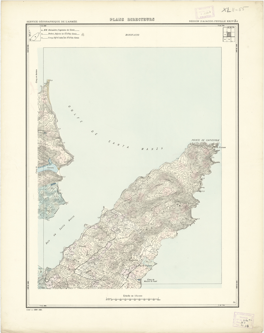 (N:20695) PLANS DIRECTEURS - REGION D'AJACCIO FEUILLE XXIV N3d (B0017175) Carte e stampe antiche: riproduzione a colori su carta (formato A1)