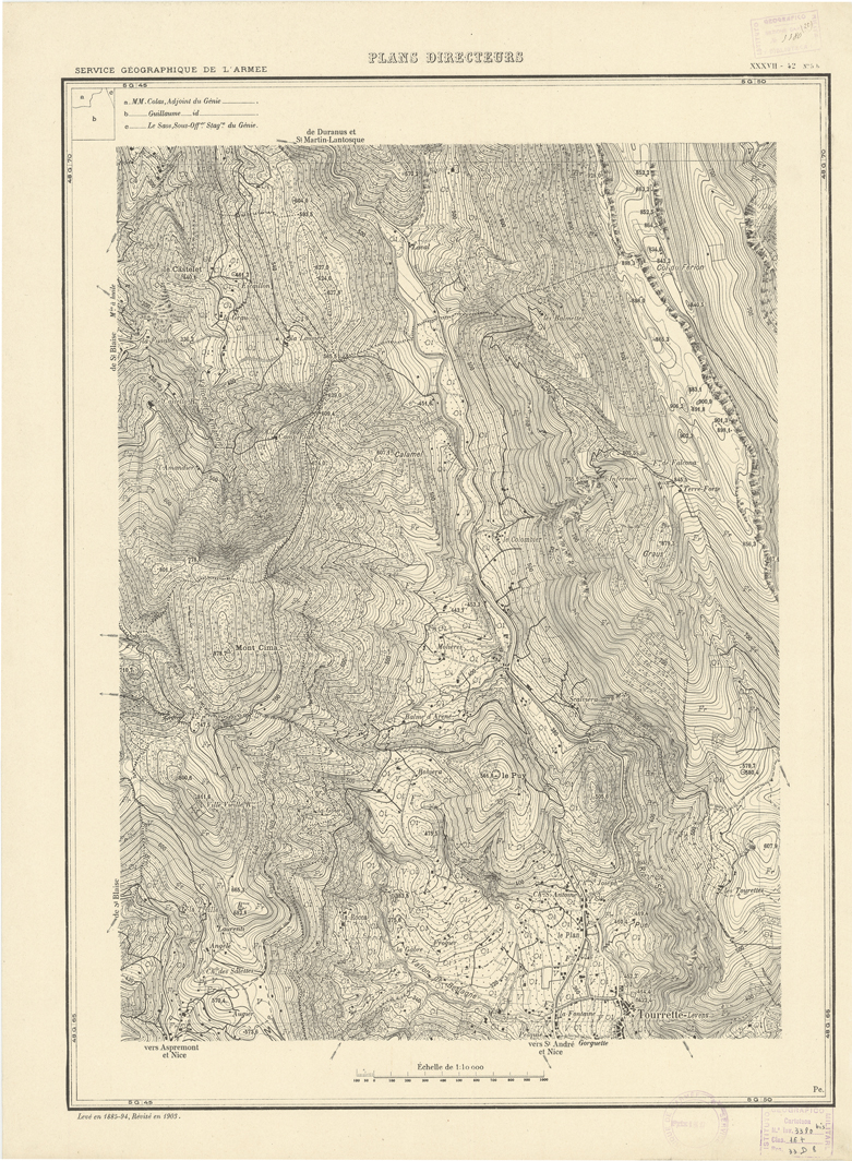 (N:20713) PLANS DIRECTEURS - XXXVII 42 N5b (B0017193) Carte e stampe antiche: riproduzione a colori su carta (formato A1)