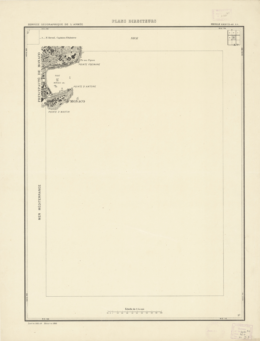 (N:20735) PLANS DIRECTEURS - FEUILLE XXXVII 43 N3b (B0017215) Carte e stampe antiche: riproduzione a colori su carta (formato A1)