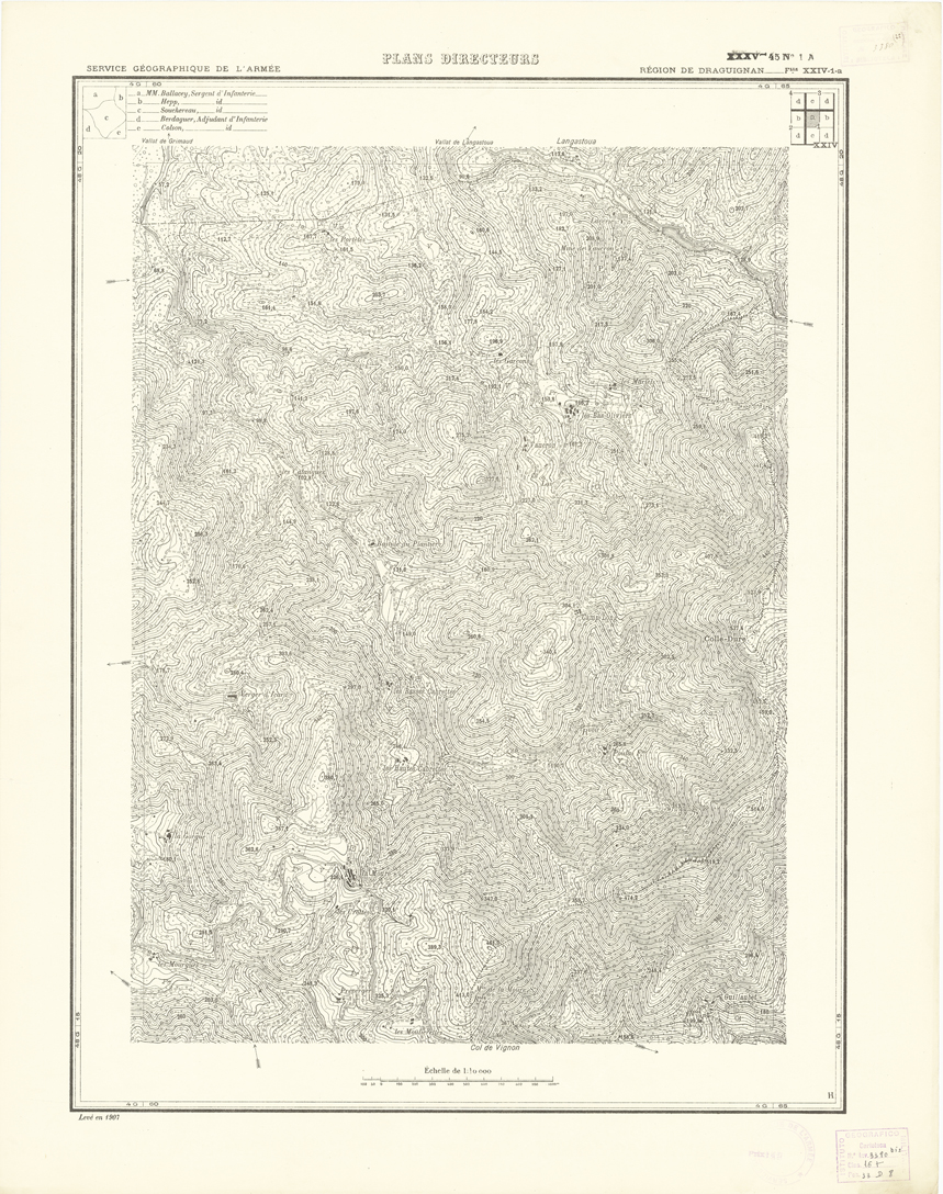 (N:20747) PLANS DIRECTEURS - REGION DE DRAGUIGNAN FEUILLE XXIV N1a (B0017227) Carte e stampe antiche: riproduzione a colori su carta (formato A1)