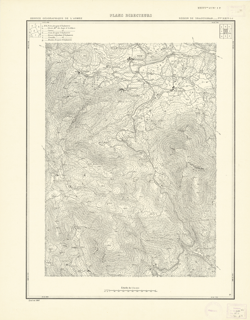 (N:20749) PLANS DIRECTEURS - REGION DE DRAGUIGNAN FEUILLE XXIV N1d (B0017229) Carte e stampe antiche: riproduzione a colori su carta (formato A1)