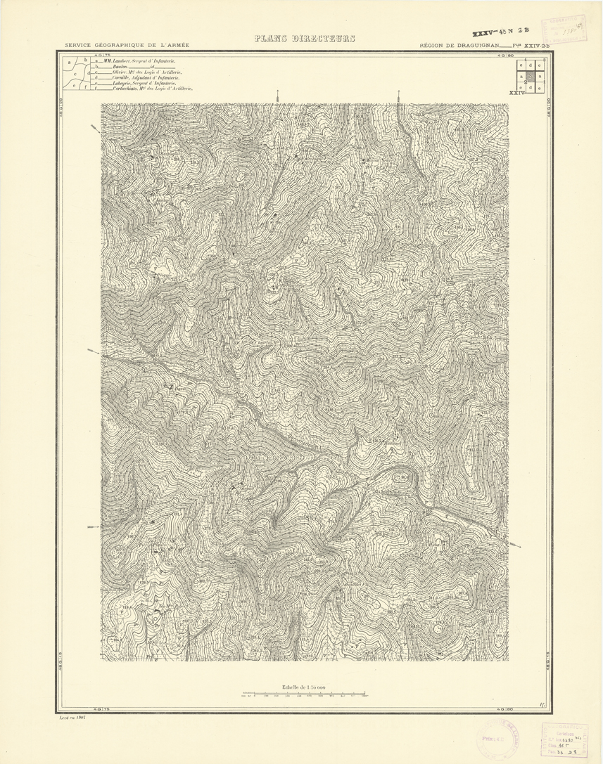 (N:20750) PLANS DIRECTEURS - REGION DE DRAGUIGNAN FEUILLE XXIV N2b (B0017231) Carte e stampe antiche: riproduzione a colori su carta (formato A1)