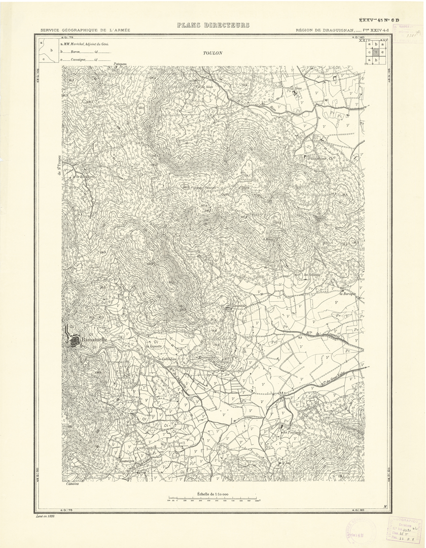 (N:20754) PLANS DIRECTEURS - REGION DE DRAGUIGNAN FEUILLE XXIV N4d (B0017235) Carte e stampe antiche: riproduzione a colori su carta (formato A1)