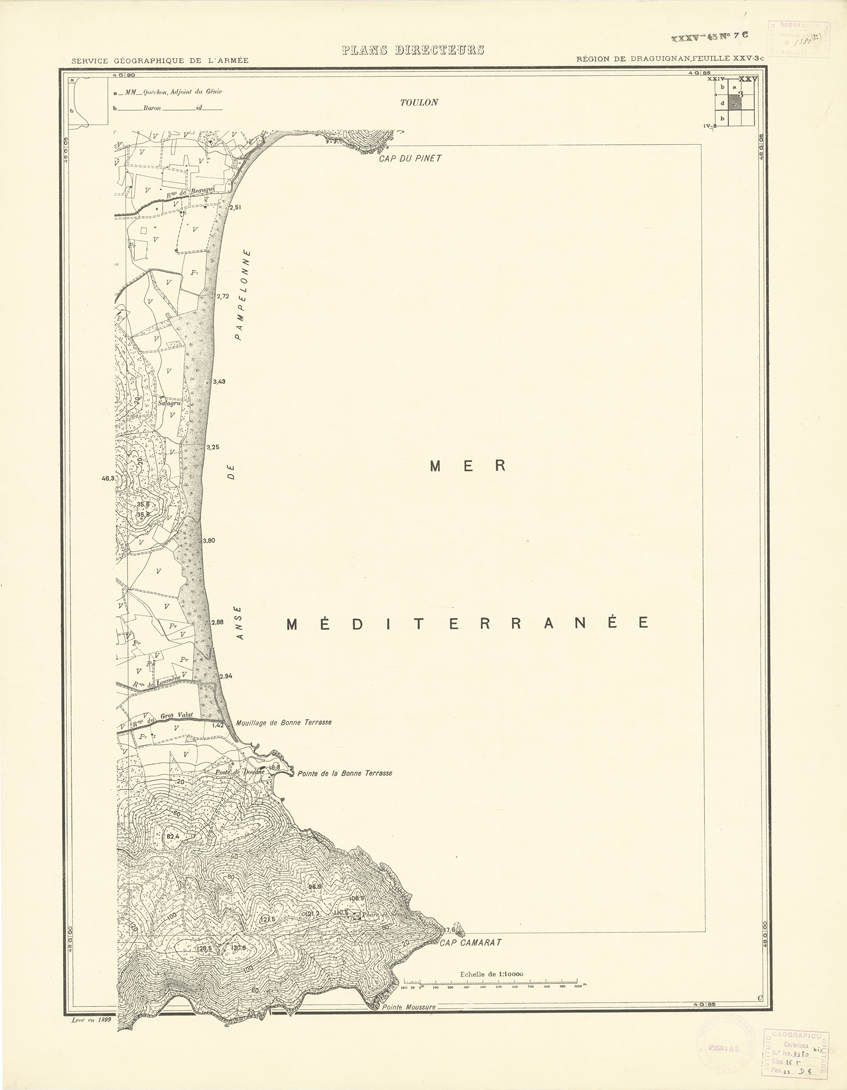 (N:20758) PLANS DIRECTEURS - REGION DE DRAGUIGNAN FEUILLE XXV N3c (B0017239) Carte e stampe antiche: riproduzione a colori su carta (formato A1)