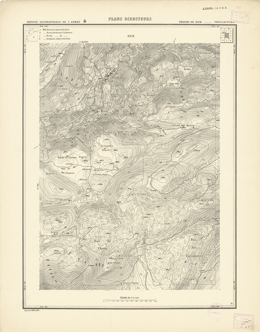 (N:20768) PLANS DIRECTEURS - REGIONE DE NICE FEUILLE VII N4a (B0017249) Carte e stampe antiche: riproduzione a colori su carta (formato A1)