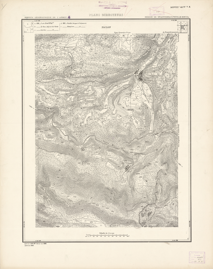 (N:20772) PLANS DIRECTEURS - REGION DE DRAGUIGNAN FEUILLE XXI N3a (B0017253) Carte e stampe antiche: riproduzione a colori su carta (formato A1)