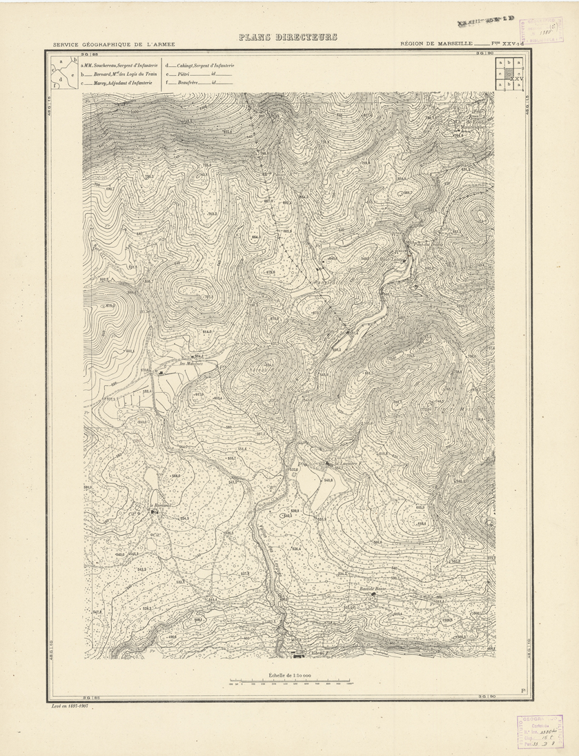 (N:20781) PLANS DIRECTEURS - REGION DE MARSEILLE FEUILLE XXV N1d (B0017262) Carte e stampe antiche: riproduzione a colori su carta (formato A1)