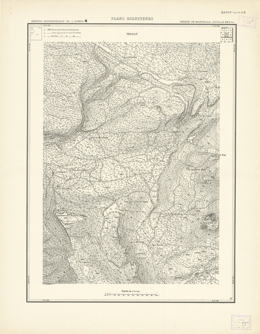 (N:20788) PLANS DIRECTEURS - REGION DE MARSEILLE FEUILLE XXV N4c (B0017269) Carte e stampe antiche: riproduzione a colori su carta (formato A1)