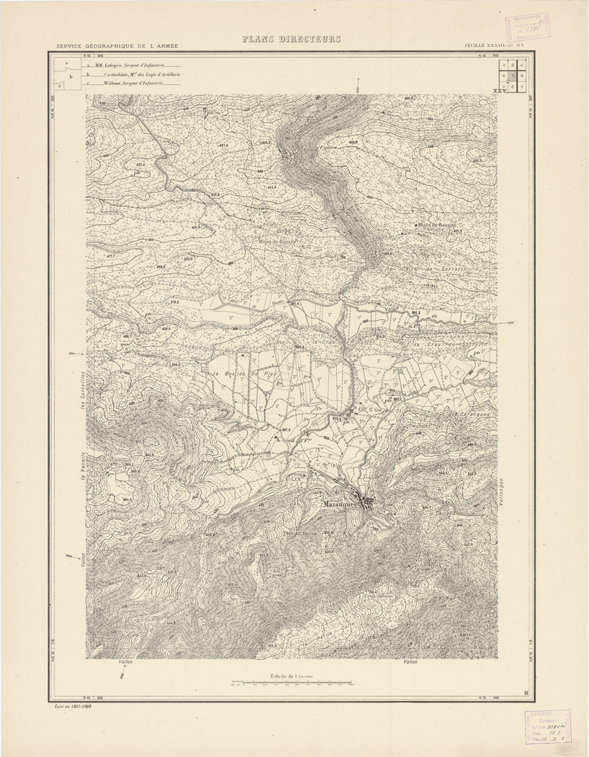 (N:20803) PLANS DIRECTEURS - FEUILLE XXXIII 45 N2b (B0017284) Carte e stampe antiche: riproduzione a colori su carta (formato A1)