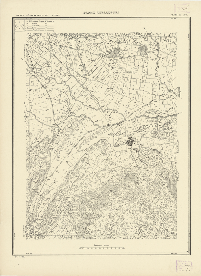 (N:20809) PLANS DIRECTEURS - XXXIII 45 N3d (B0017290) Carte e stampe antiche: riproduzione a colori su carta (formato A1)