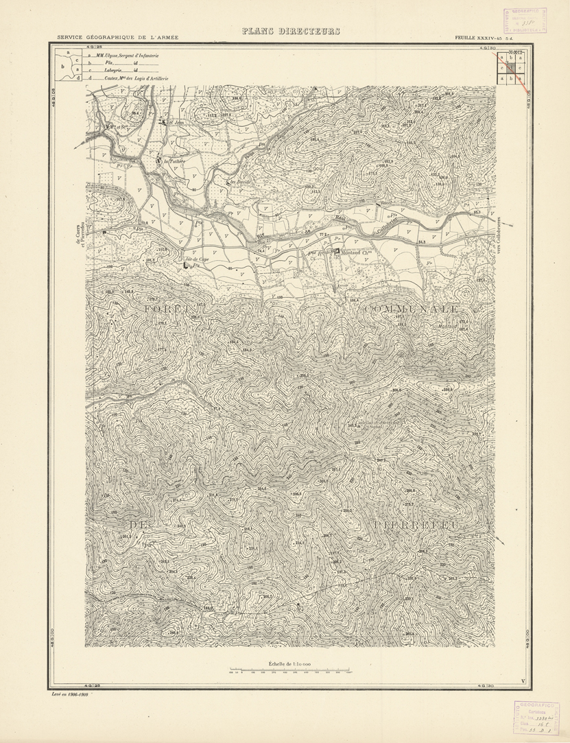 (N:20840) PLANS DIRECTEURS - FEUILLE XXXIV 45 5d (B0017321) Carte e stampe antiche: riproduzione a colori su carta (formato A1)