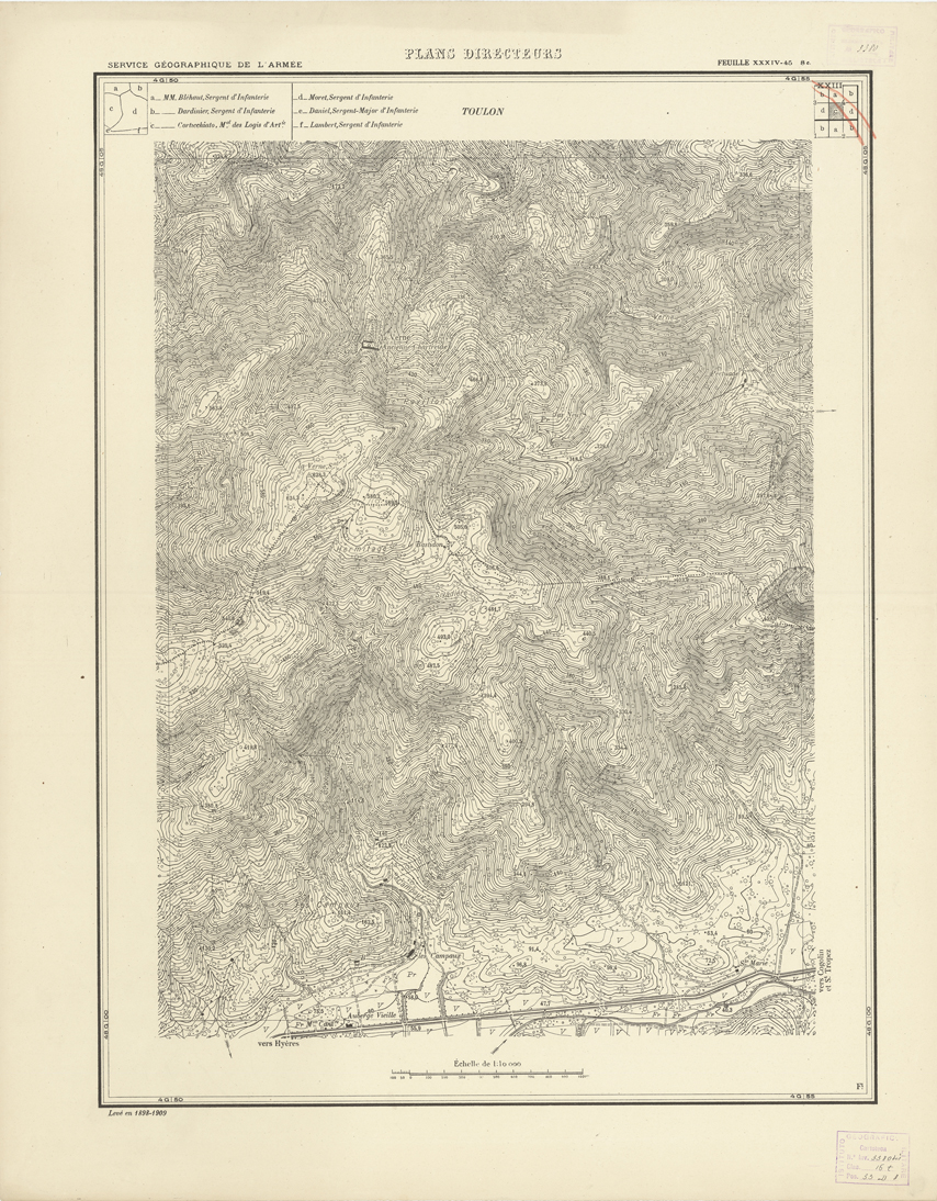 (N:20845) PLANS DIRECTEURS - FEUILLE XXXIV 45 8c (B0017326) Carte e stampe antiche: riproduzione a colori su carta (formato A1)