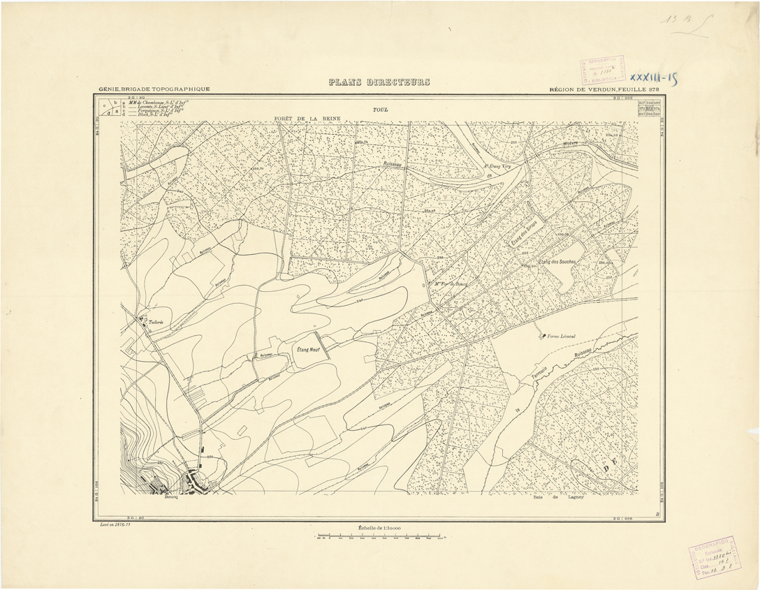 (N:20866) PLANS DIRECTEURS - REGION DE VERDUN FEIULLE 373 (B0017347) Carte e stampe antiche: riproduzione a colori su carta (formato A1)