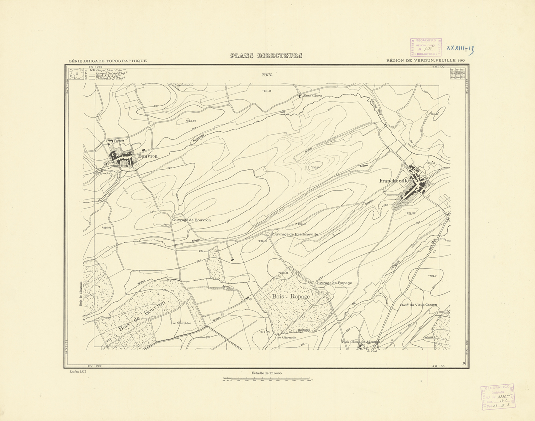 (N:20874) PLANS DIRECTEURS - REGION DE VERDUN FEUILLE 390 (B0017355) Carte e stampe antiche: riproduzione a colori su carta (formato A1)