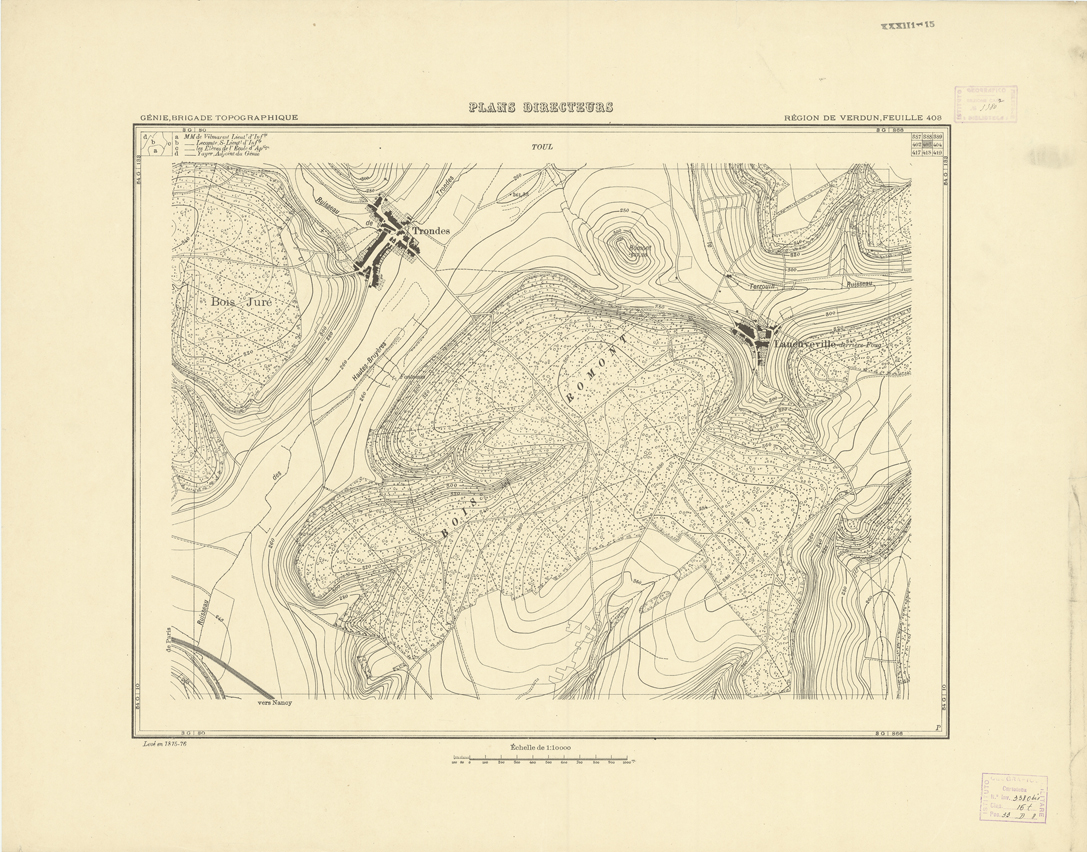 (N:20878) PLANS DIRECTEURS - REGION DE VERDUN FEUILLE 403 (B0017359) Carte e stampe antiche: riproduzione a colori su carta (formato A1)