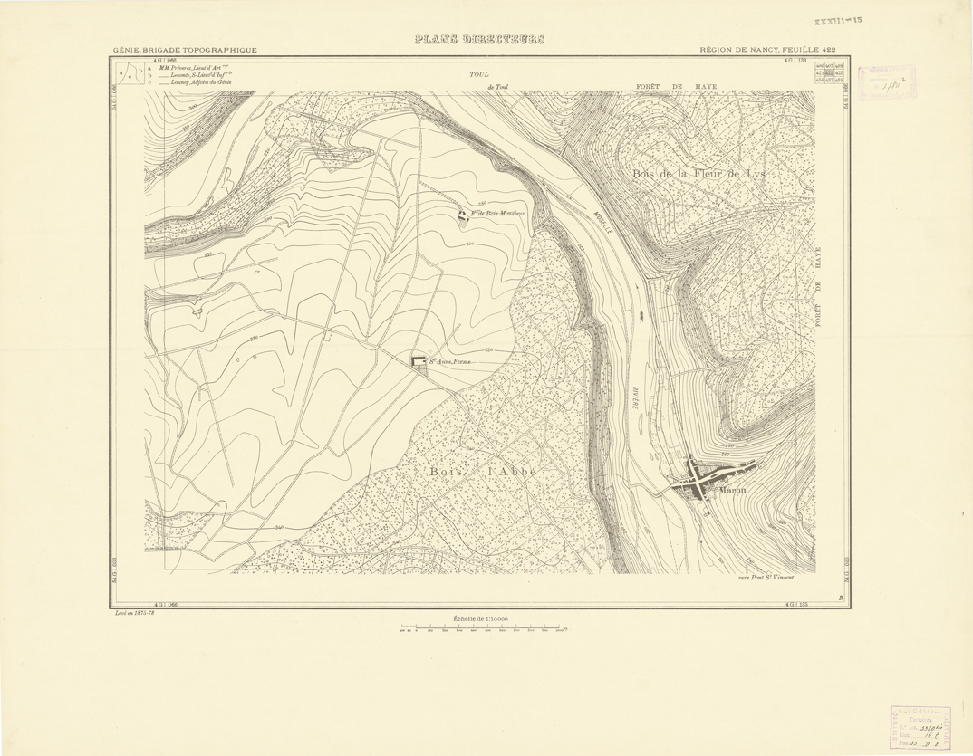 (N:20888) PLANS DIRECTEURS - REGION DE NANCY FEUILLE 422 (B0017369) Carte e stampe antiche: riproduzione a colori su carta (formato A1)