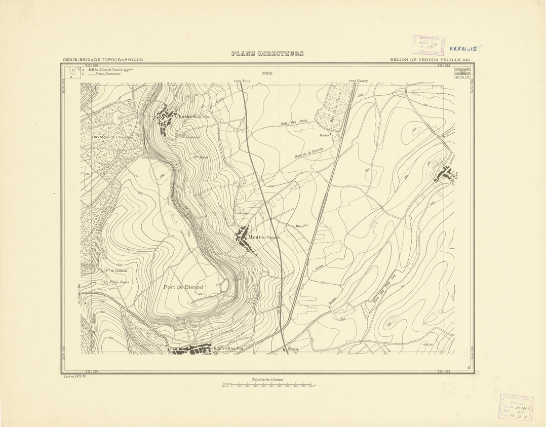 (N:20897) PLANS DIRECTEURS - REGION DE VERDUN FEUILLE 449 (B0017378) Carte e stampe antiche: riproduzione a colori su carta (formato A1)