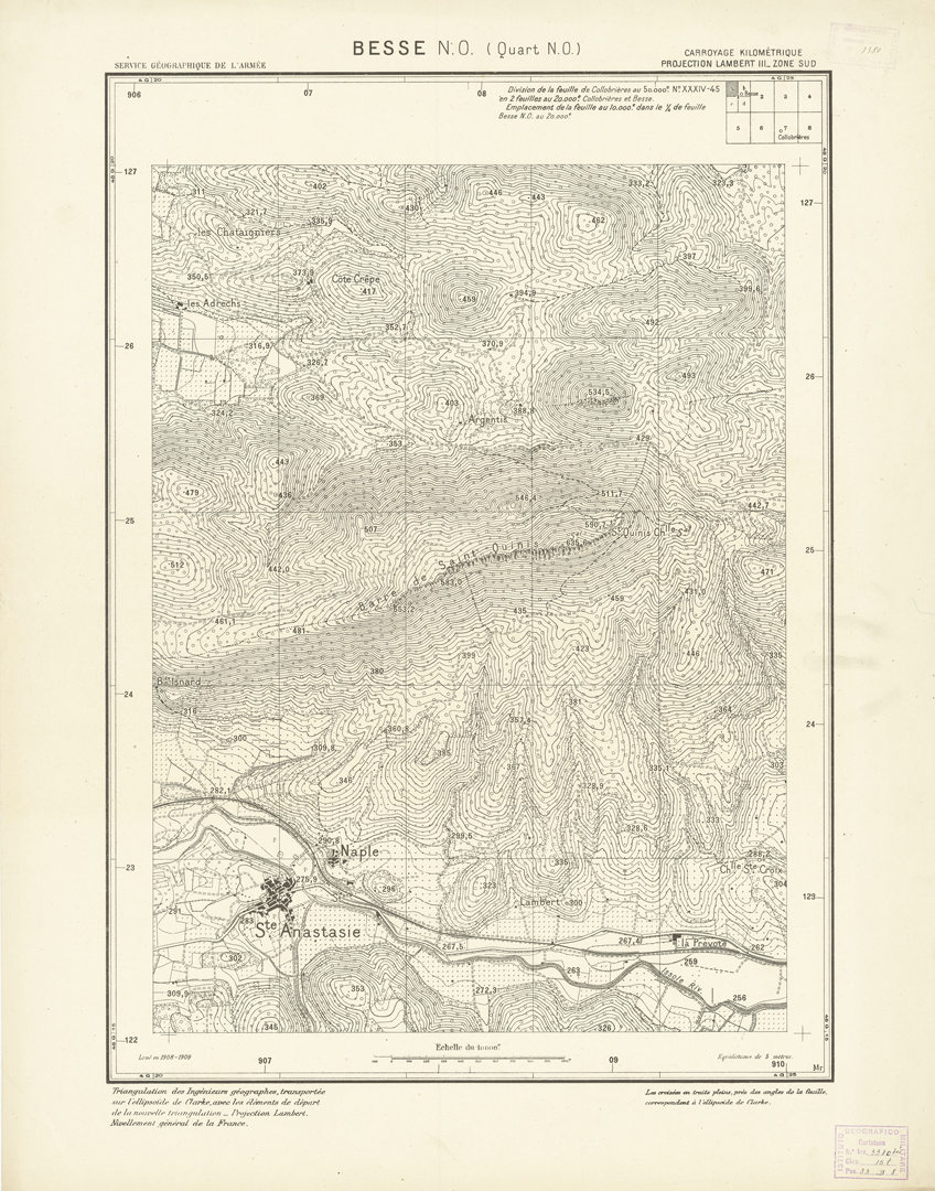 (N:20899) PLANS DIRECTEURS - BESSE N.O. 1a (B0017380) Carte e stampe antiche: riproduzione a colori su carta (formato A1)