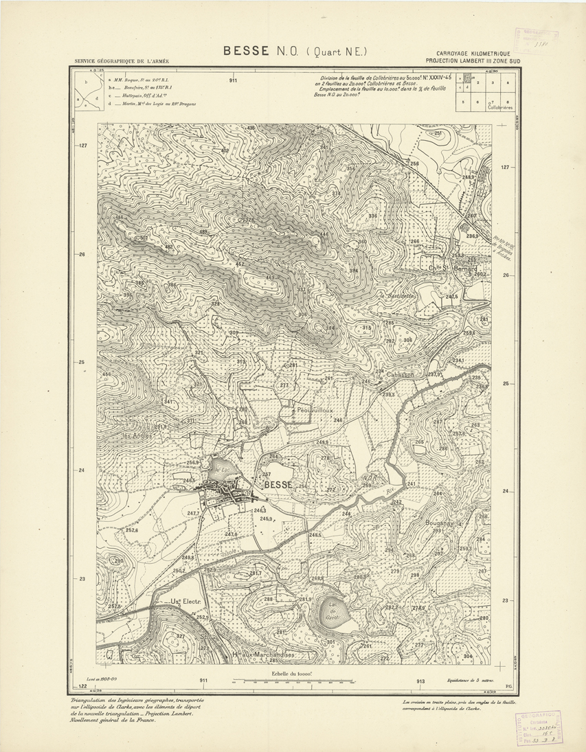 (N:20900) PLANS DIRECTEURS - BESSE N.O. 1b (B0017381) Carte e stampe antiche: riproduzione a colori su carta (formato A1)