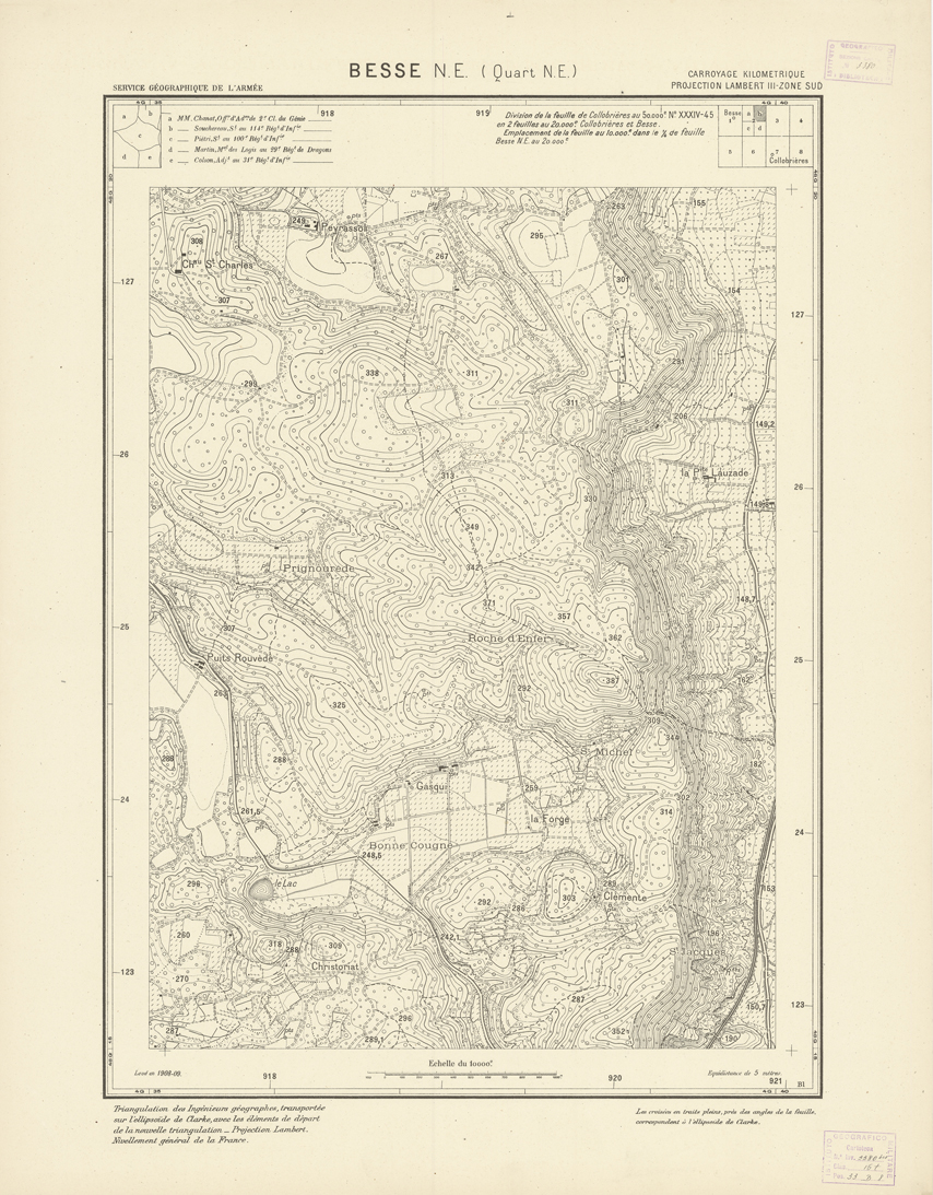(N:20904) PLANS DIRECTEURS - BESSE N.E. 2b (B0017385) Carte e stampe antiche: riproduzione a colori su carta (formato A1)