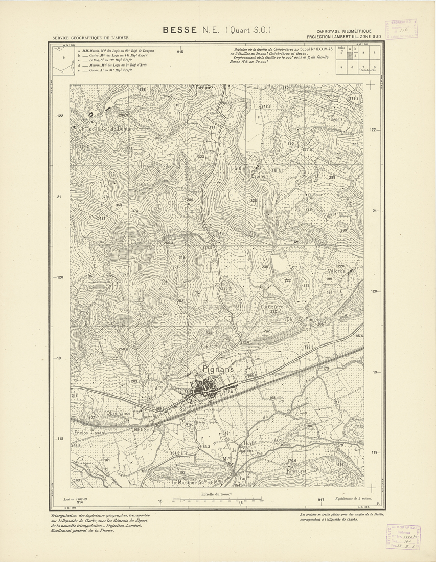 (N:20905) PLANS DIRECTEURS - BESSE N.E. 2c (B0017386) Carte e stampe antiche: riproduzione a colori su carta (formato A1)