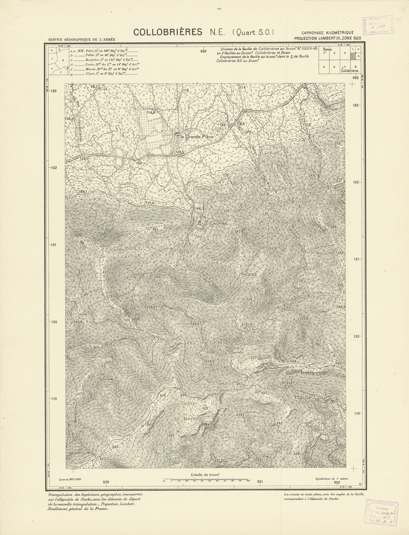 (N:20913) PLANS DIRECTEURS - COLLOBRIERES N.E. 4c (B0017394) Carte e stampe antiche: riproduzione a colori su carta (formato A1)