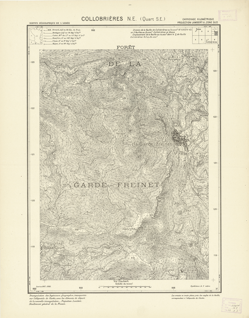 (N:20914) PLANS DIRECTEURS - COLLOBRIERES N.E. 4d (B0017395) Carte e stampe antiche: riproduzione a colori su carta (formato A1)
