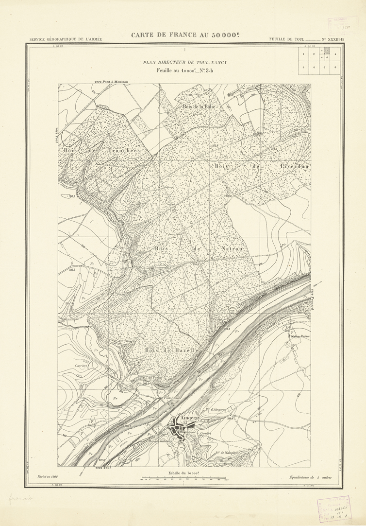 (N:20916) PLANS DIRECTEURS - FEUILLE DE TOUL XXXIII 15 N3b (B0017397) Carte e stampe antiche: riproduzione a colori su carta (formato A1)