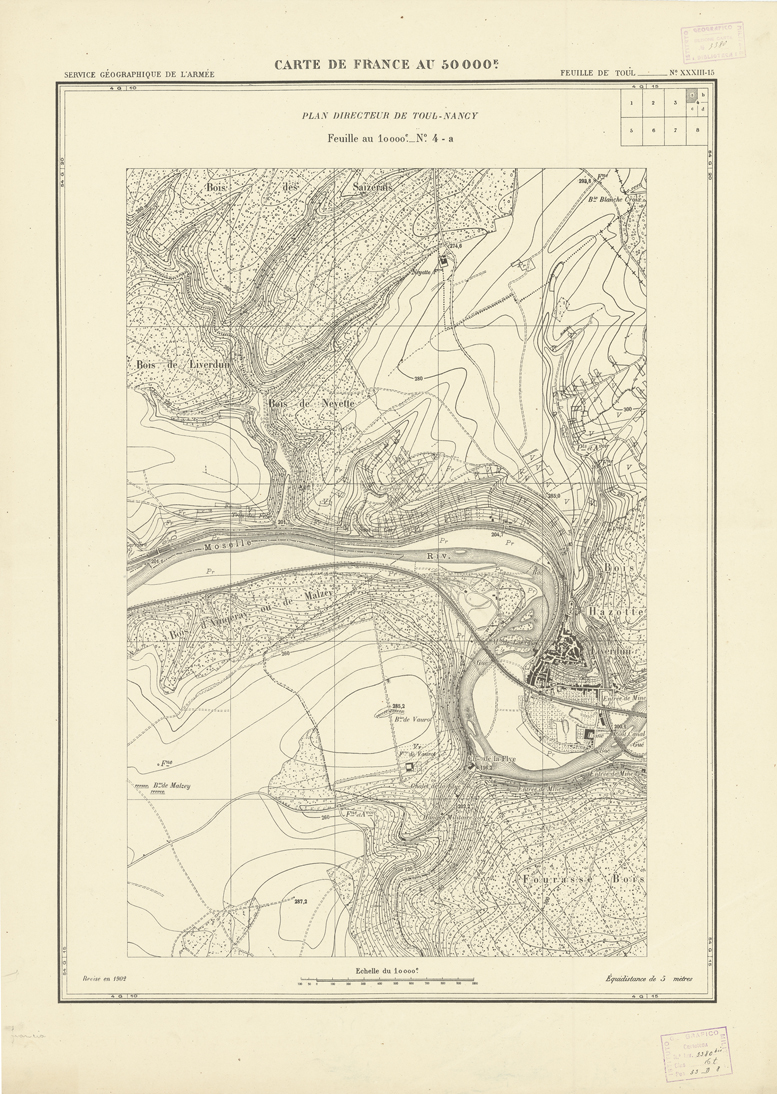 (N:20917) PLANS DIRECTEURS - FEUILLE DE TOUL XXXIII 15 N4a (B0017398) Carte e stampe antiche: riproduzione a colori su carta (formato A1)