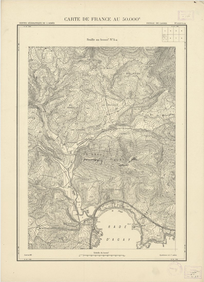 (N:20966) PLANS DIRECTEURS - FEUILLE DE CANNES XXXVI 44 N5a (B0017446) Carte e stampe antiche: riproduzione a colori su carta (formato A1)