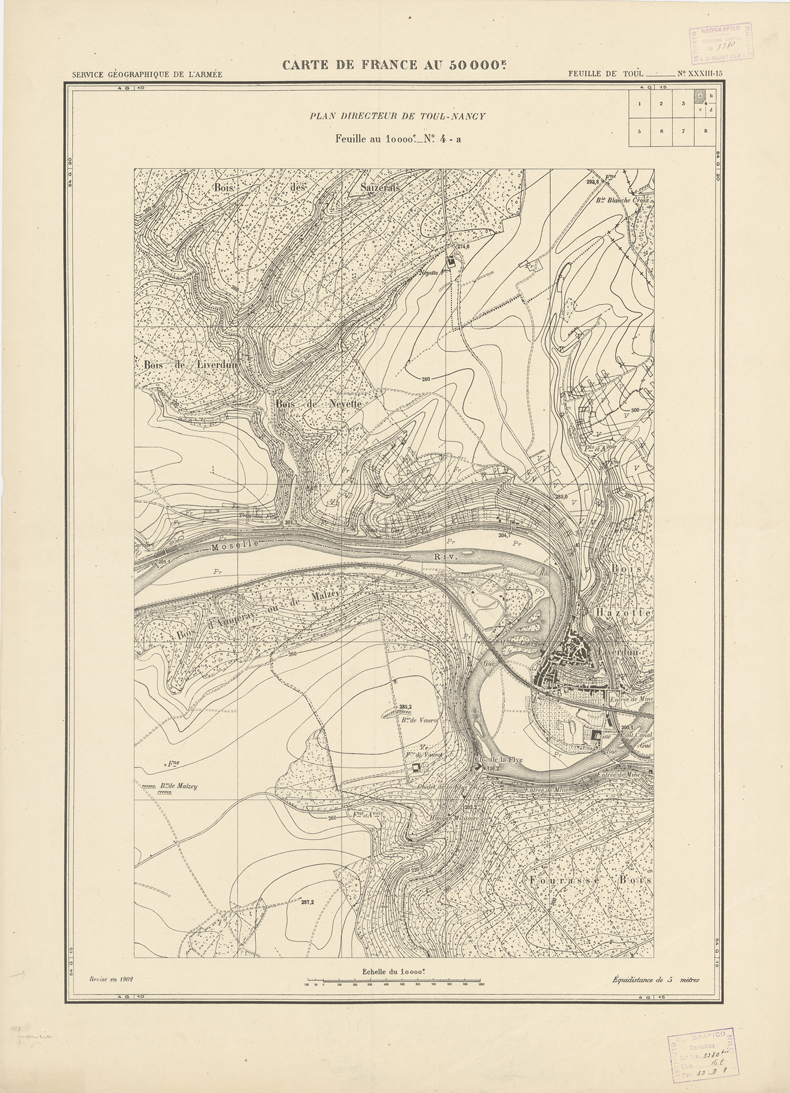 (N:20987) PLANS DIRECTEURS - FEUILLE DE TOUL XXXIII 15 N4a (B0017467) Carte e stampe antiche: riproduzione a colori su carta (formato A1)