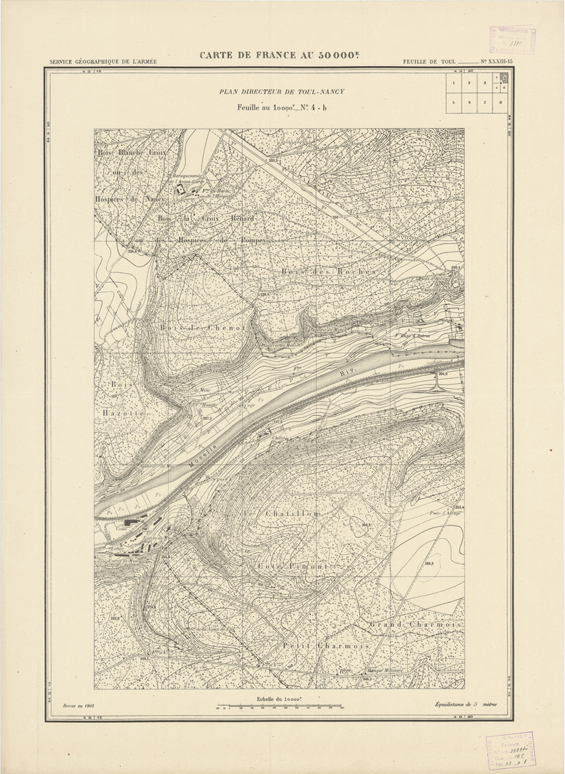 (N:20988) PLANS DIRECTEURS - FEUILLE DE TOUL XXXIII 15 N4b (B0017468) Carte e stampe antiche: riproduzione a colori su carta (formato A1)