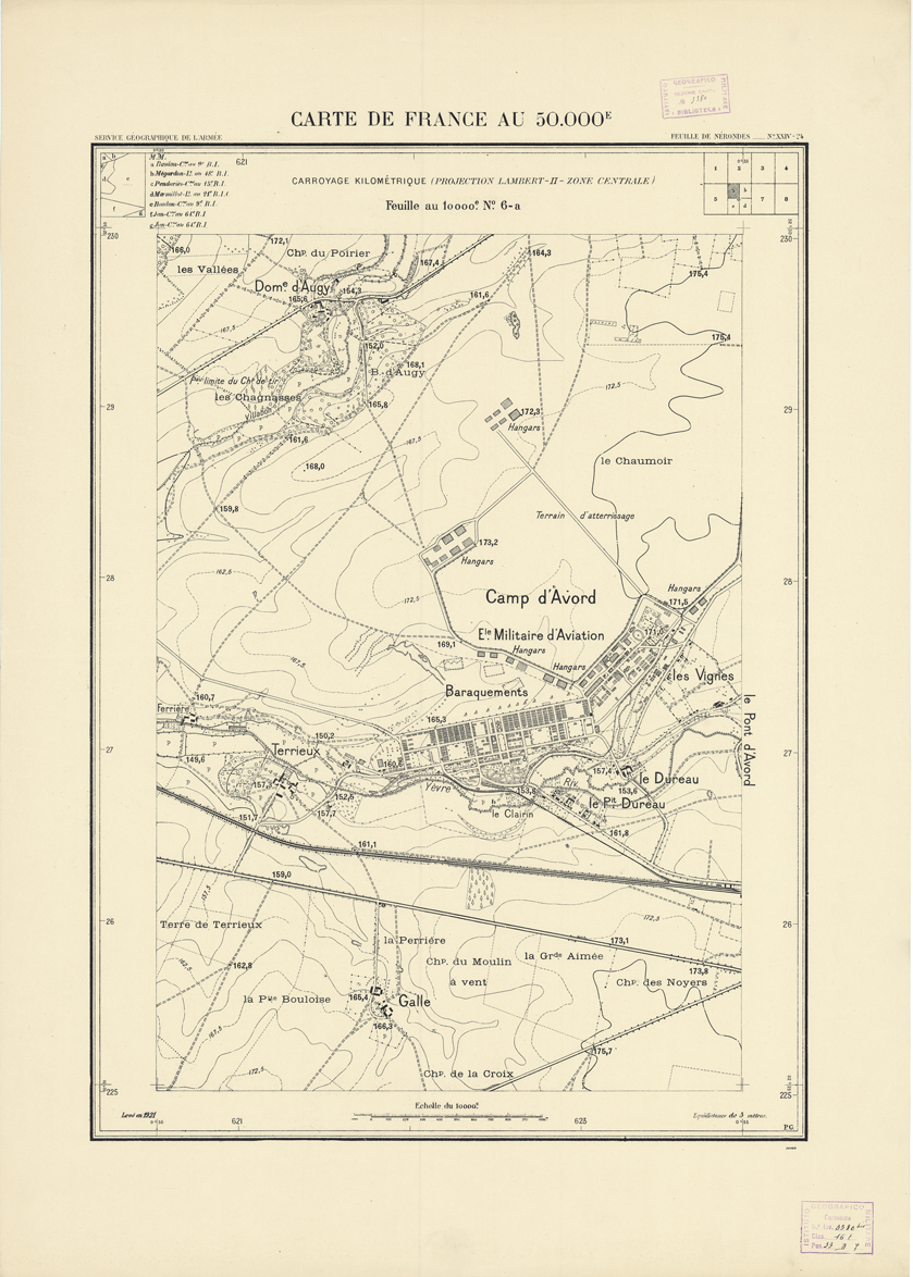 (N:20995) PLANS DIRECTEURS - FEUILLE DE NERONDES XXIV 24 N6a (B0017475) Carte e stampe antiche: riproduzione a colori su carta (formato A1)