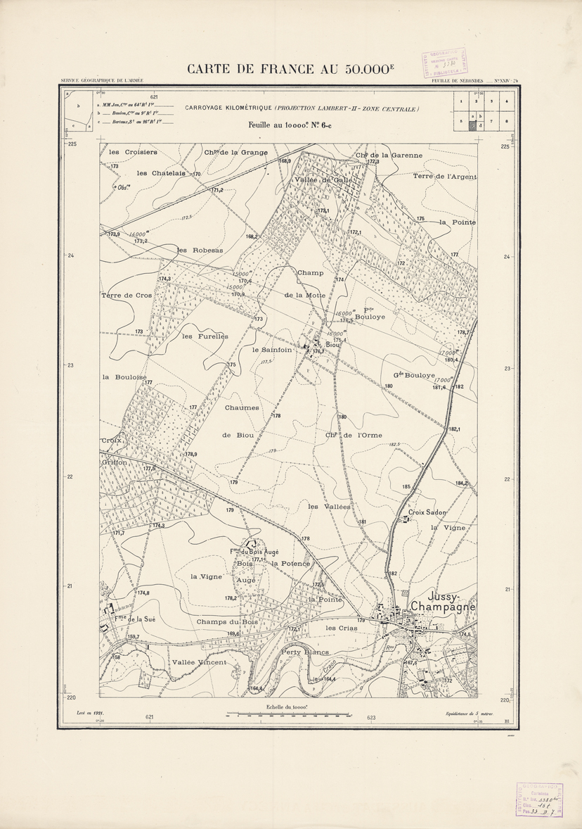 (N:20997) PLANS DIRECTEURS - FEUILLE DE NERONDES XXIV 24 N6c (B0017477) Carte e stampe antiche: riproduzione a colori su carta (formato A1)