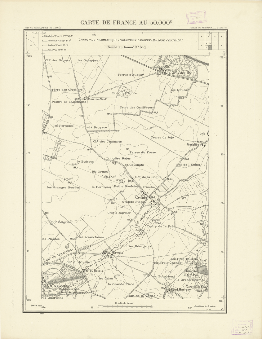 (N:20998) PLANS DIRECTEURS - FEUILLE DE NERONDES XXIV 24 N6d (B0017478) Carte e stampe antiche: riproduzione a colori su carta (formato A1)