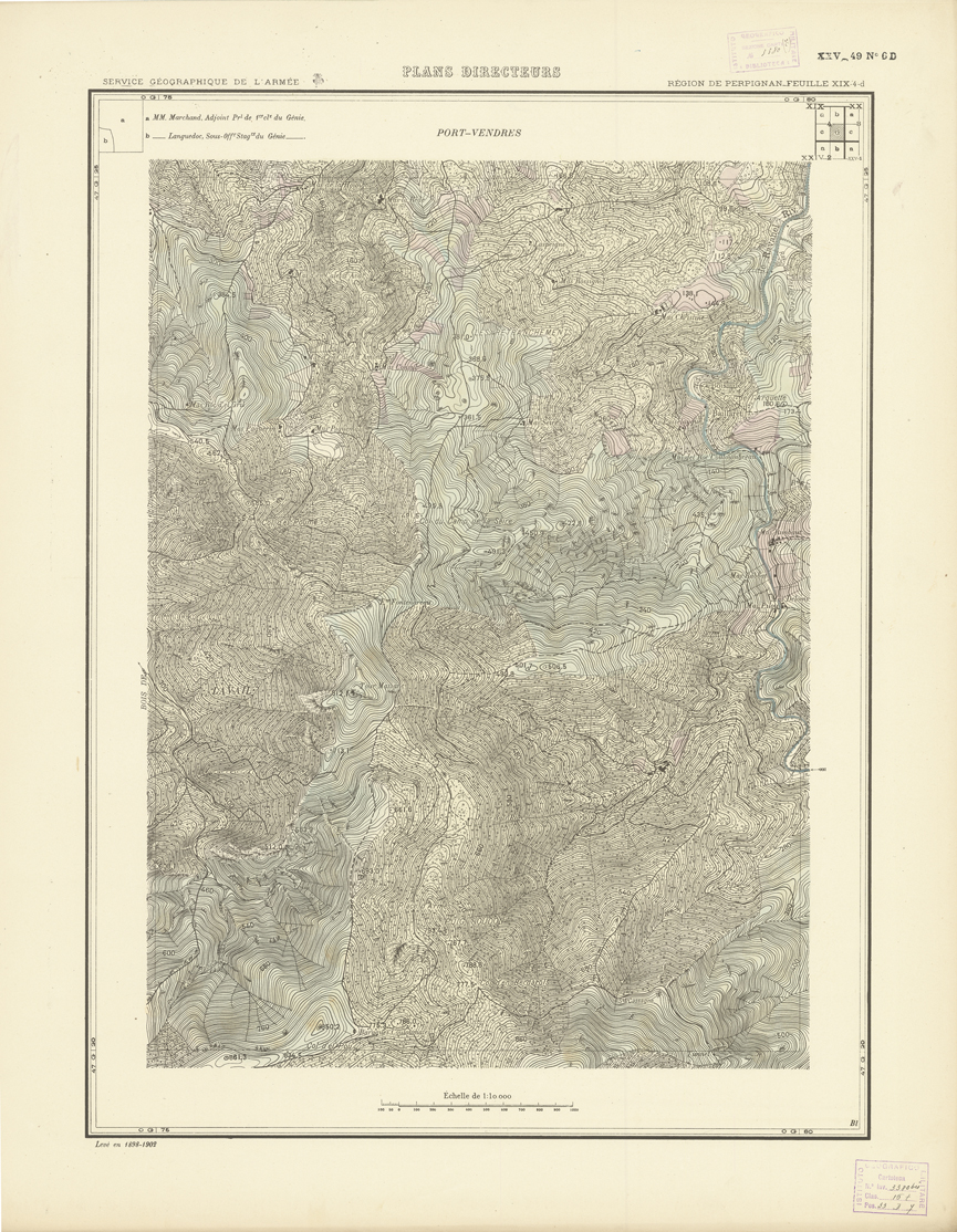 (N:21042) PLANS DIRECTEURS - REGION DE PERPIGNAN FEUILLE XIX N4d (B0017522) Carte e stampe antiche: riproduzione a colori su carta (formato A1)