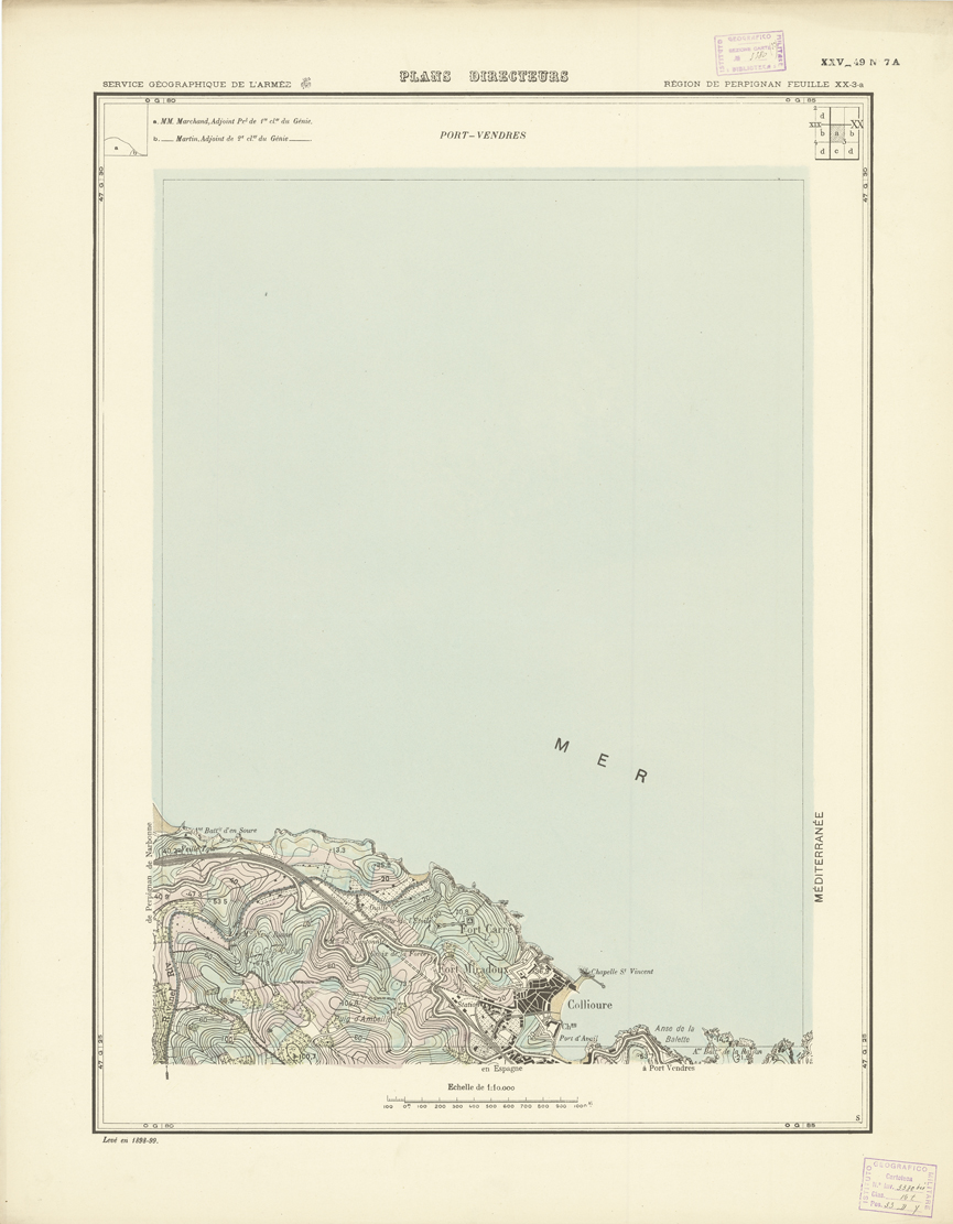 (N:21043) PLANS DIRECTEURS - REGION DE PERPIGNAN FEUILLE XX N3a (B0017523) Carte e stampe antiche: riproduzione a colori su carta (formato A1)