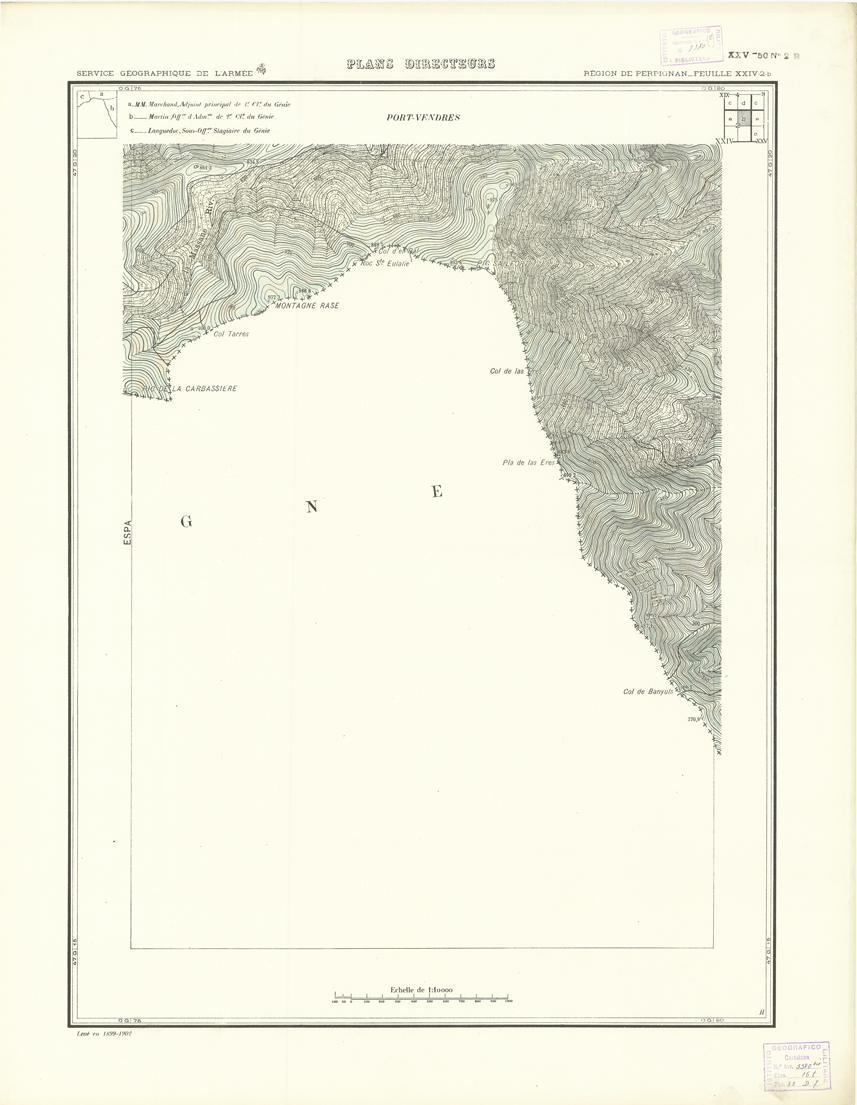 (N:21049) PLANS DIRECTEURS - REGION DE PERPIGNAN FEUILLE XXIV N2b (B0017529) Carte e stampe antiche: riproduzione a colori su carta (formato A1)