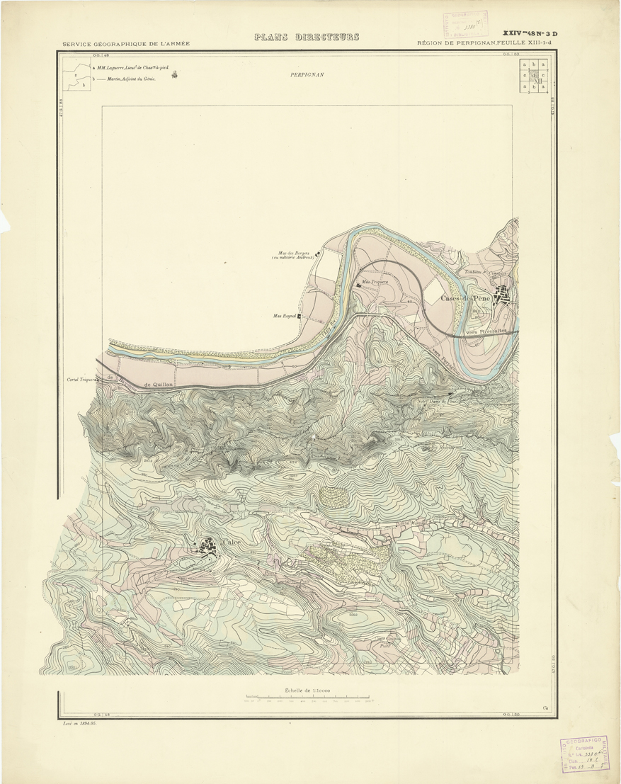 (N:21054) PLANS DIRECTEURS - REGION DE PERPIGNAN FEUILLE XIII N1d (B0017534) Carte e stampe antiche: riproduzione a colori su carta (formato A1)