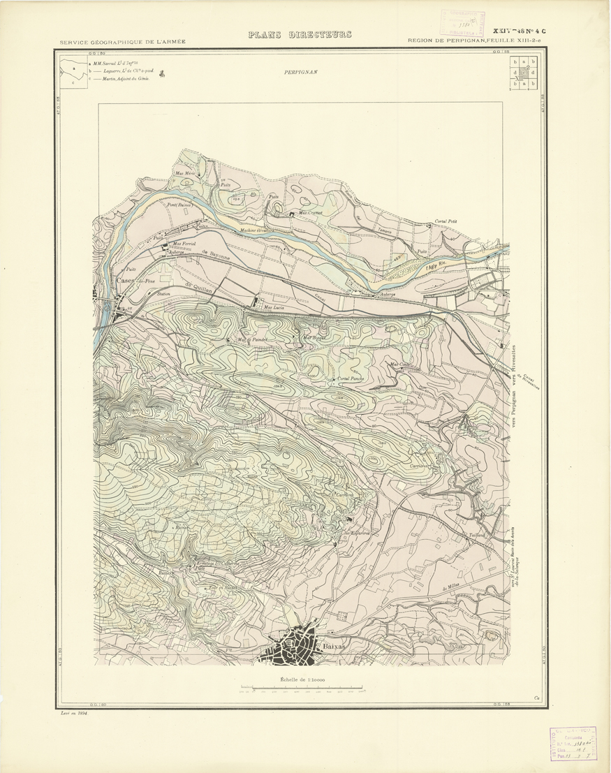 (N:21056) PLANS DIRECTEURS - REGION DE PERPIGNAN FEUILLE XIII N2c (B0017536) Carte e stampe antiche: riproduzione a colori su carta (formato A1)