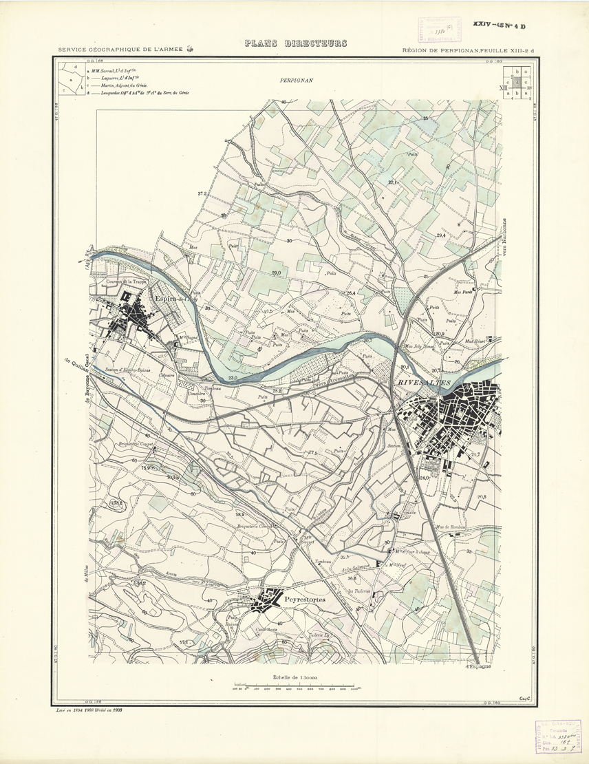 (N:21057) PLANS DIRECTEURS - REGION DE PERPIGNAN FEUILLE XIII N2d (B0017537) Carte e stampe antiche: riproduzione a colori su carta (formato A1)