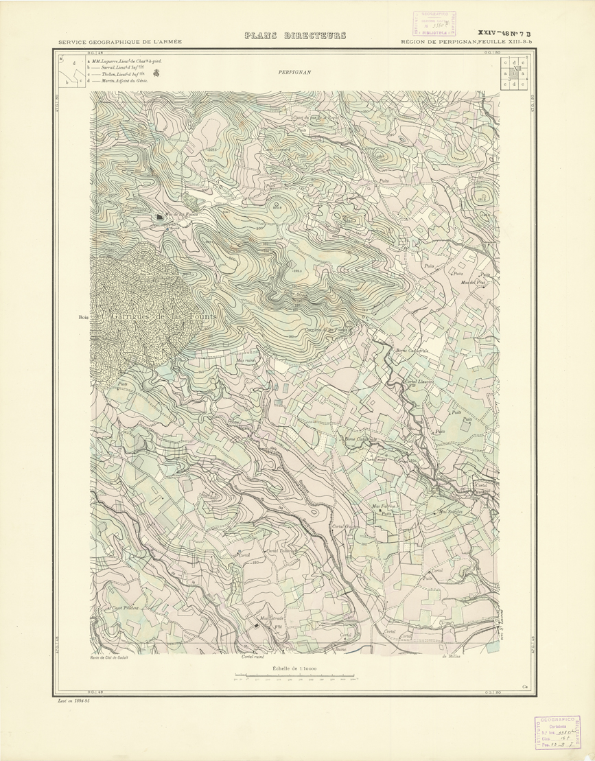 (N:21059) PLANS DIRECTEURS - REGION DE PERPIGNAN FEUILLE XIII N3b (B0017539) Carte e stampe antiche: riproduzione a colori su carta (formato A1)