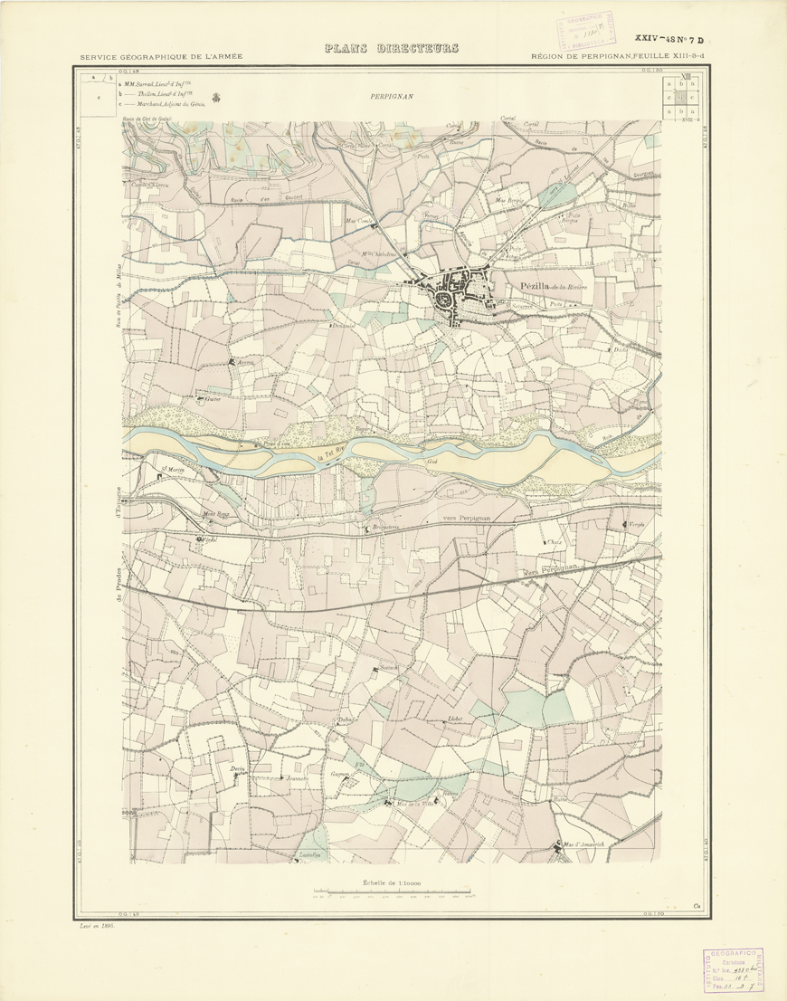 (N:21061) PLANS DIRECTEURS - REGION DE PERPIGNAN FEUILLE XIII N3d (B0017541) Carte e stampe antiche: riproduzione a colori su carta (formato A1)
