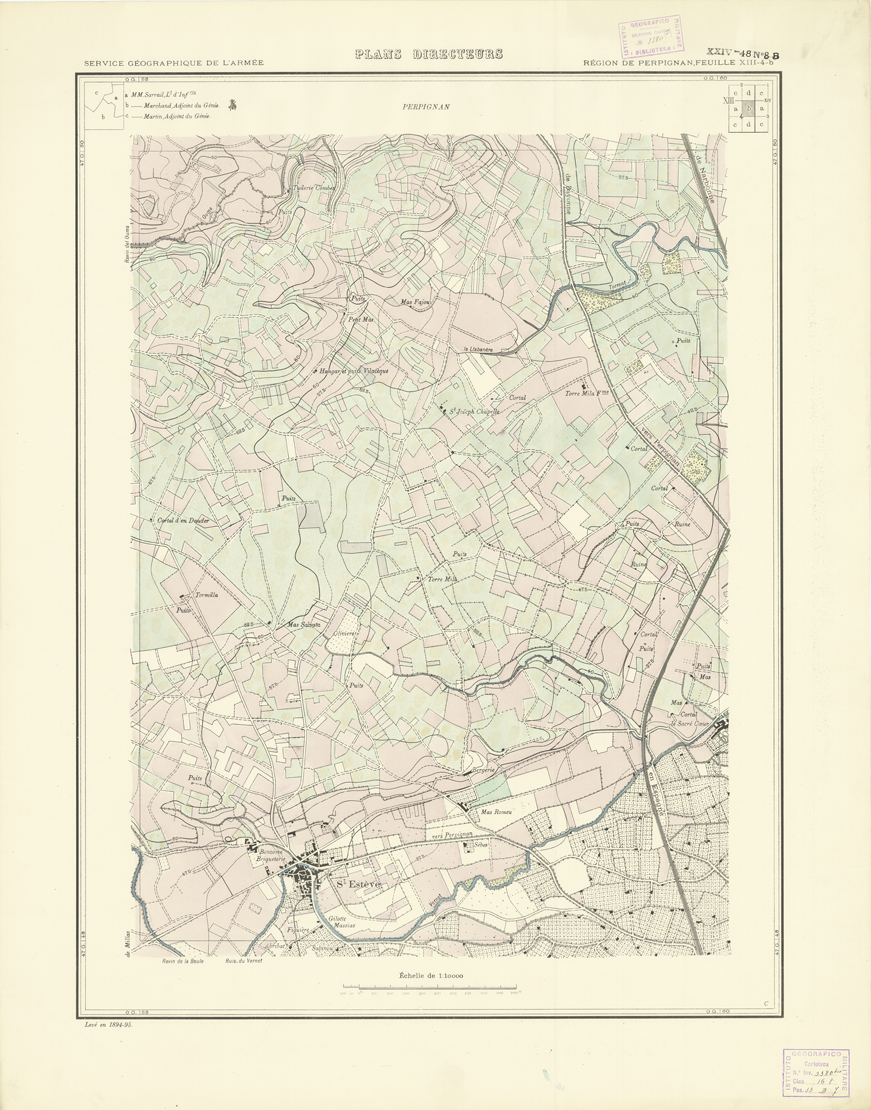 (N:21063) PLANS DIRECTEURS - REGION DE PERPIGNAN FEUILLE XIII N4b (B0017543) Carte e stampe antiche: riproduzione a colori su carta (formato A1)